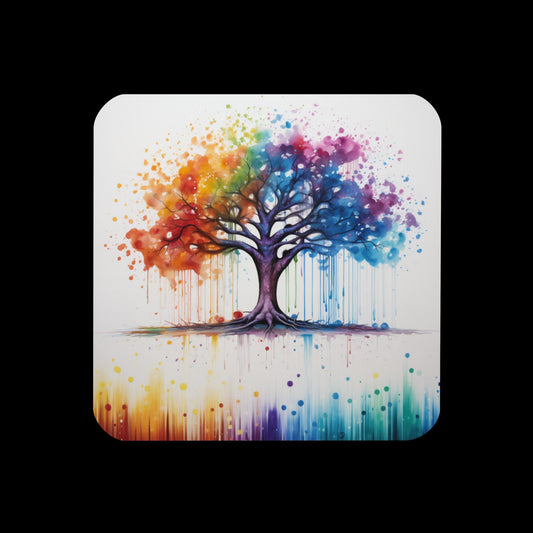 Tree of Transformation || Cork-back Coaster || AIStorySpot